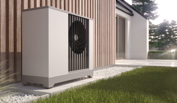 Air,Heat,Pump,Beside,House,,3d,Illustration